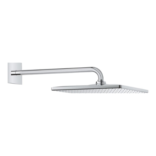 Premium 422mm Square Chrome Rain Shower Head with Wall Arm in Ahmedabad | Aqua