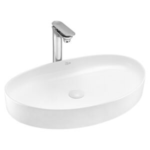 Casly Oval Countertop Wash Basin White Ceramic Ahmedabad