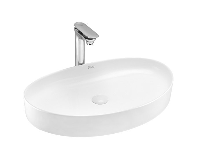 Casly Oval Countertop Wash Basin White Ceramic Ahmedabad